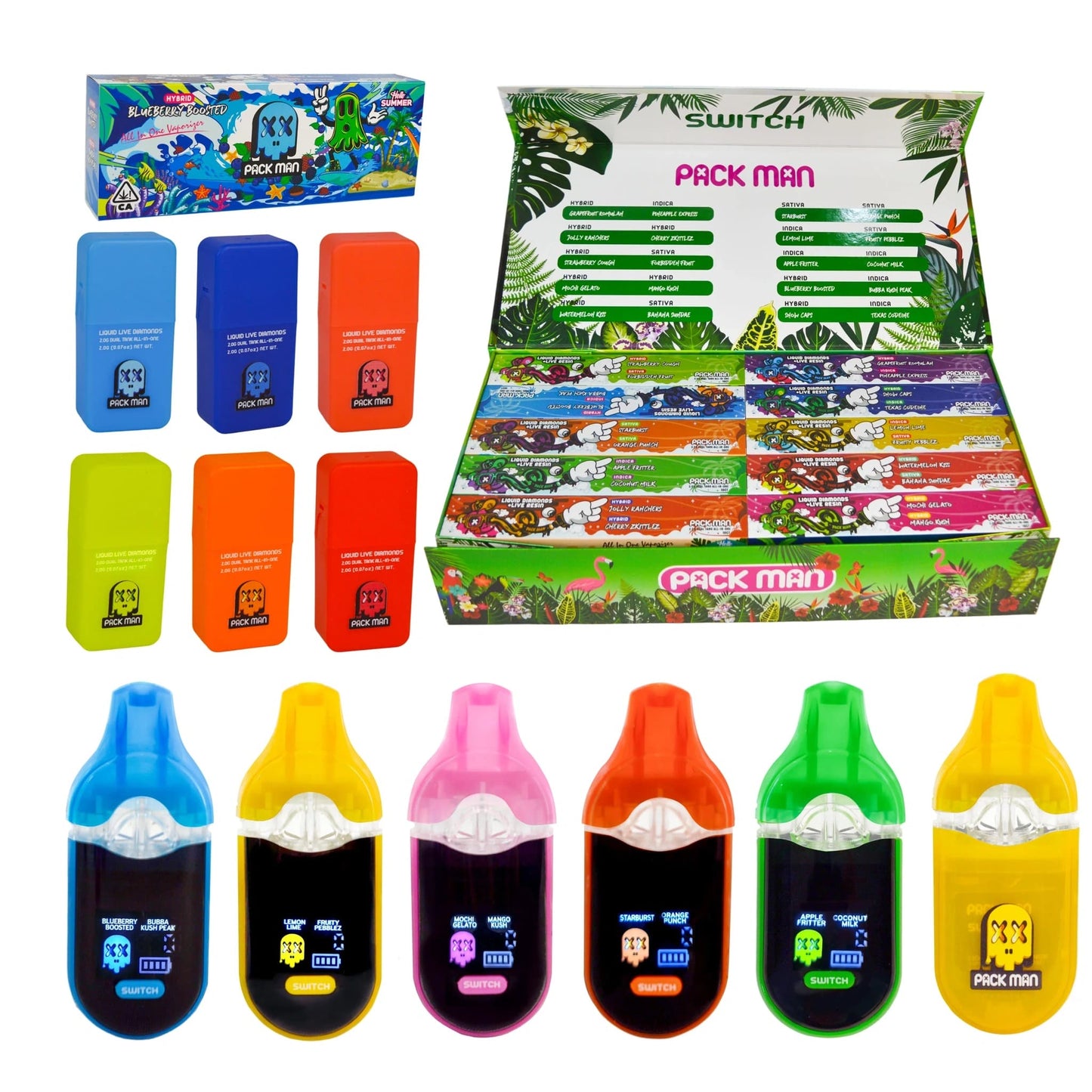 Packman Dual Flavor Vape Pen – 2ml All-in-One Summer Edition with LED Screen