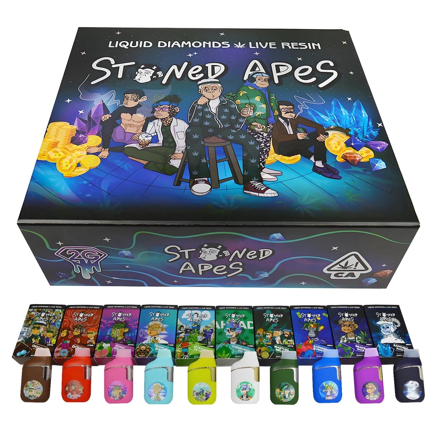 Stoned Apes 2g THC Disposable Vape Pen – 2ml Capacity with LED Display