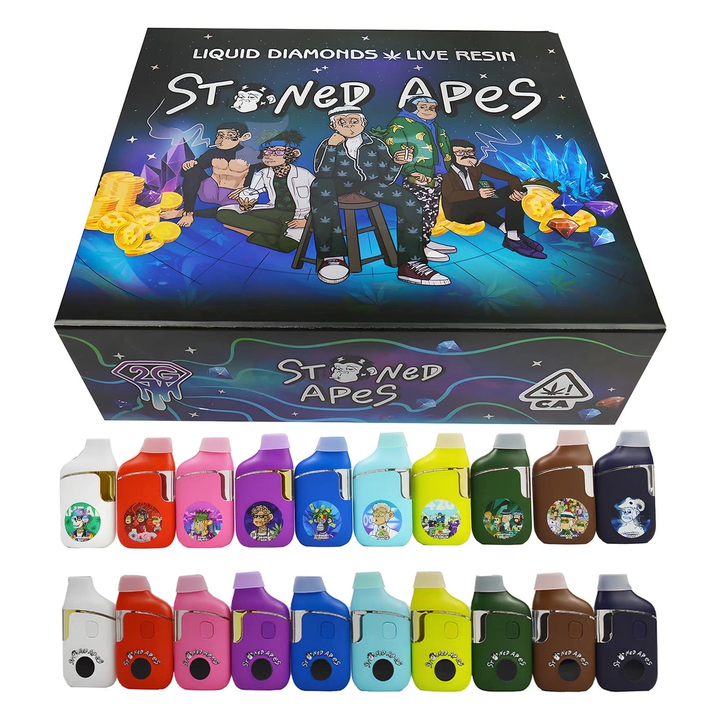 Stoned Apes 2g THC Disposable Vape Pen – 2ml Capacity with LED Display
