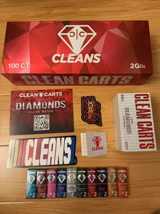 wholesale newest empty Clean Carts Liquid Diamonds + Live Resin Disposable 2g