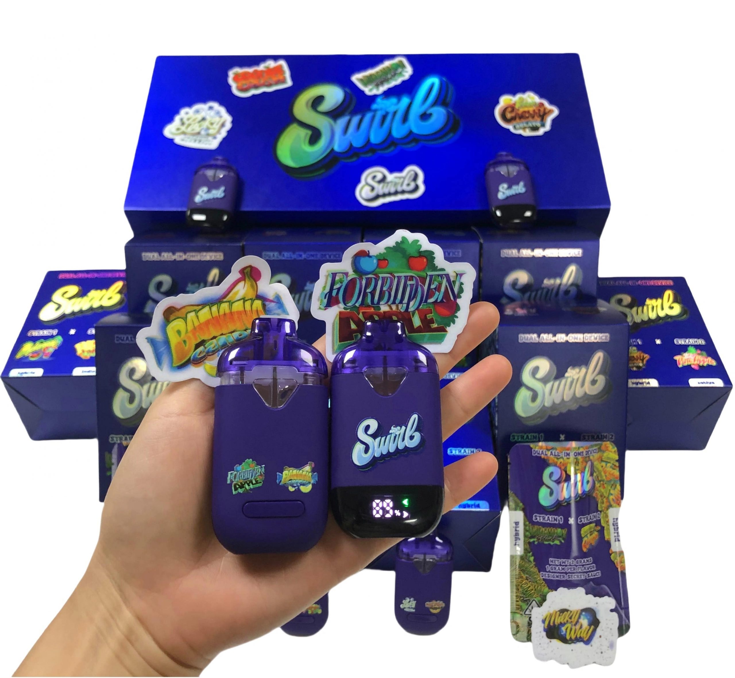 swirl dual chamber 2g disposable vape – rechargeable pod with 10 premium flavors