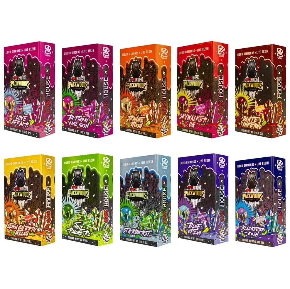 gas house v2 x packwoods 2g disposable vape – led display | preheat | rechargeable