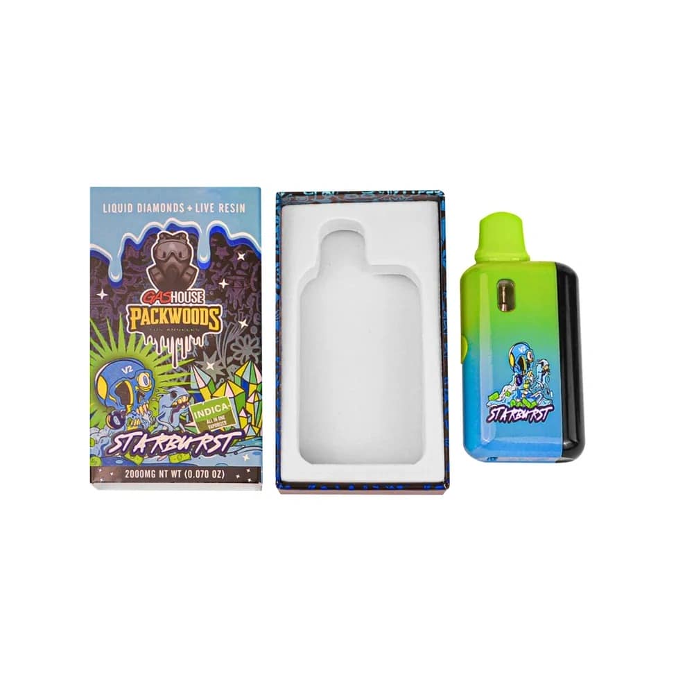 gas house v2 x packwoods 2g disposable vape – led display | preheat | rechargeable
