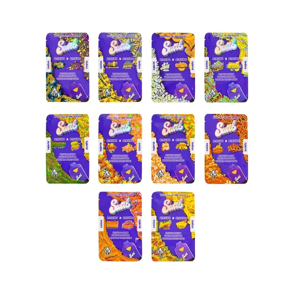 swirl dual chamber 2g disposable vape – rechargeable pod with 10 premium flavors