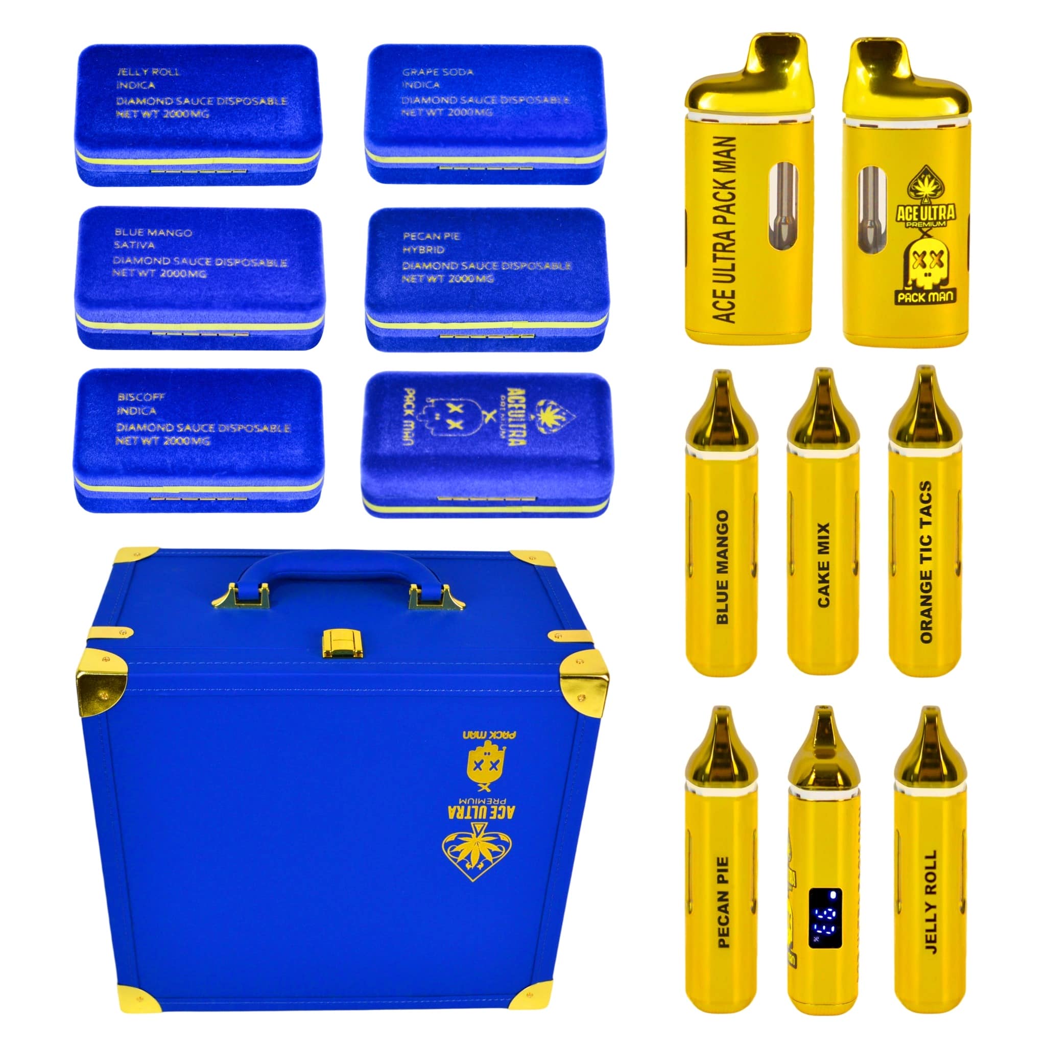 ace ultra x packman 2g disposable vape pen – rechargeable with led screen & multiple flavors