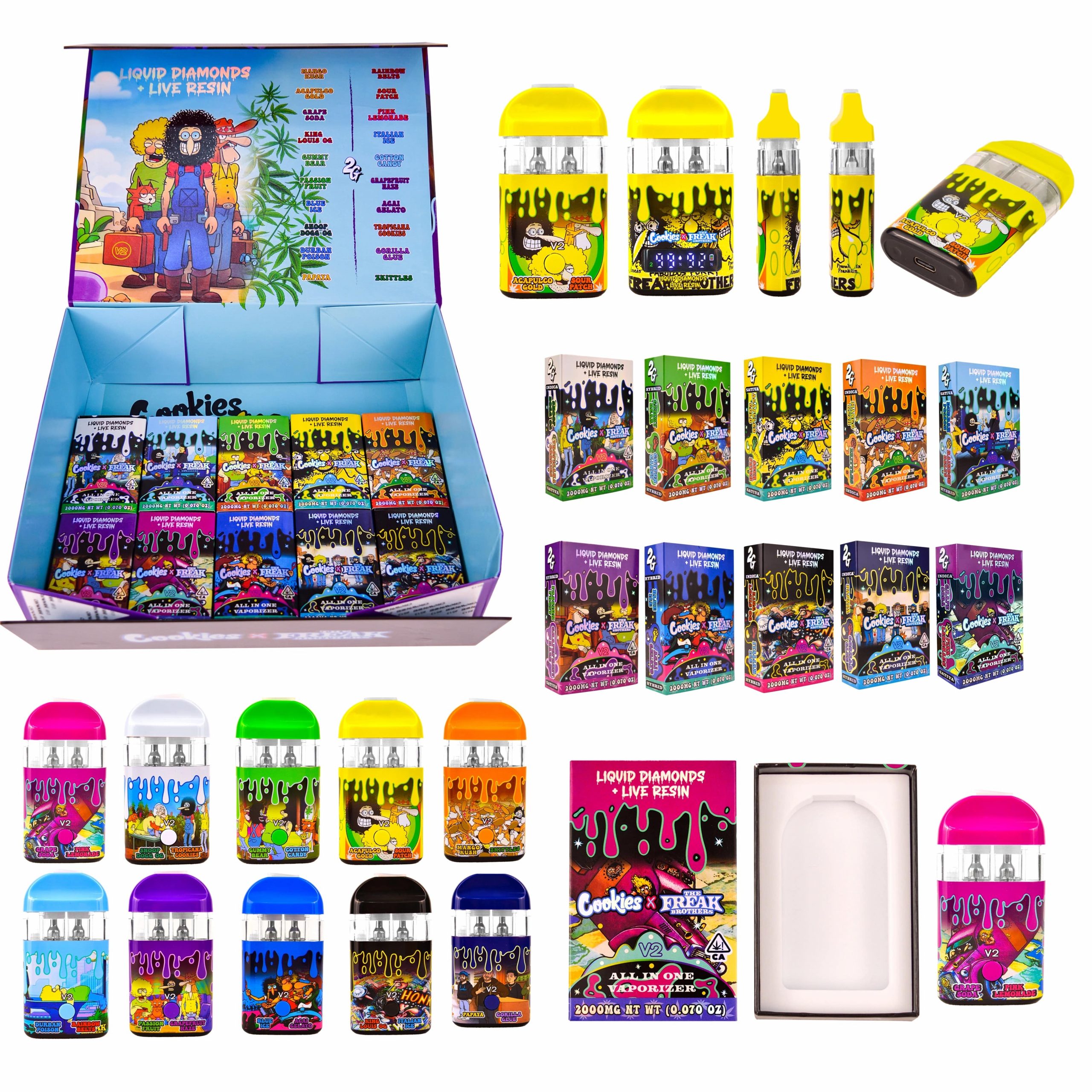 Cookies Dual Flavor 2G Disposable Vape Pen – Rechargeable LED Screen Preheat Thick Oil Vaporizer